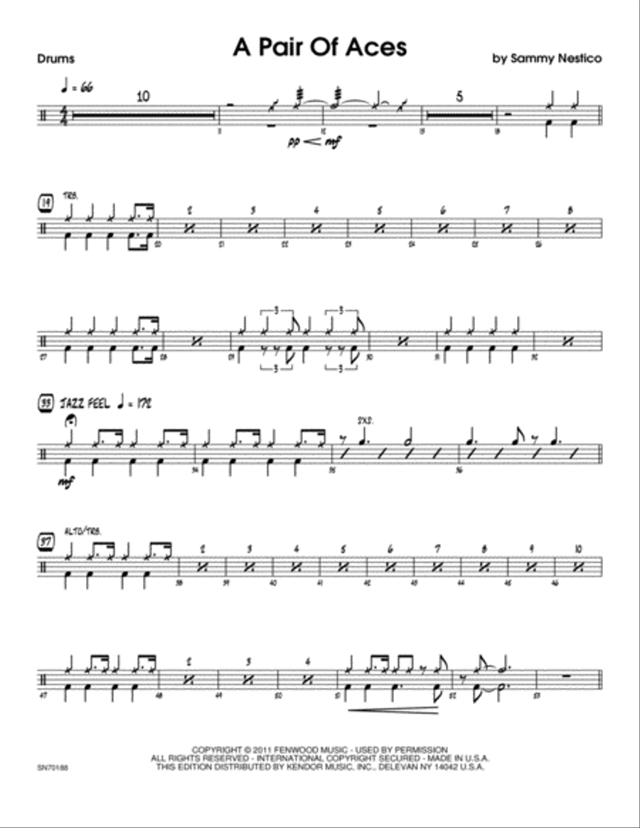 A Pair Of Aces - Drum Set Drum Set scores gallery preview page 1