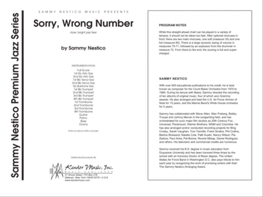 Sorry, Wrong Number - Full Score Score scores gallery preview page 1