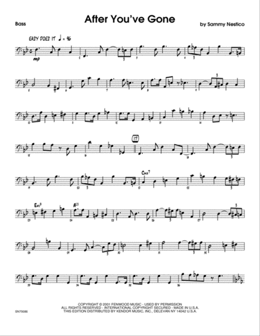 After You've Gone - Bass Part scores gallery preview page 1