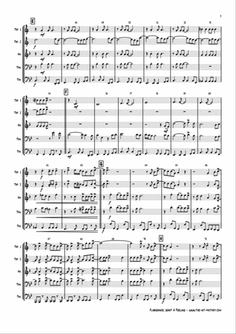 Flashdance...What A Feeling Brass Ensemble scores gallery preview page 3