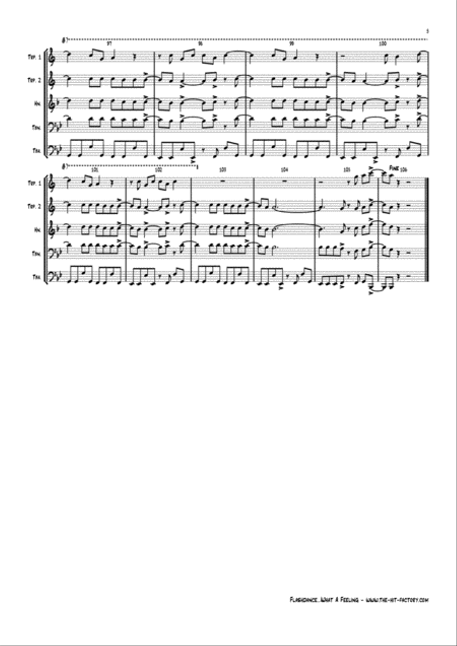 Flashdance...What A Feeling Brass Ensemble scores gallery preview page 5