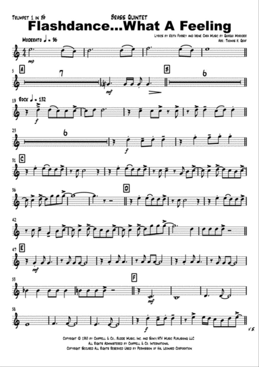 Flashdance...What A Feeling Brass Ensemble scores gallery preview page 6
