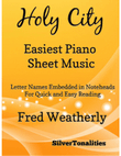 Holy City Easiest Piano Sheet Music mini preview