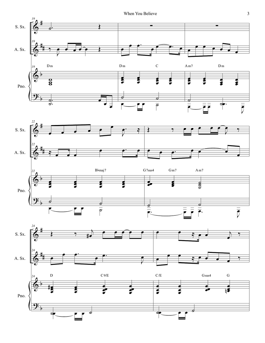When You Believe (From The Prince Of Egypt) When You Believe (From The Prince Of Egypt) Soprano Saxophone scores gallery preview page 3