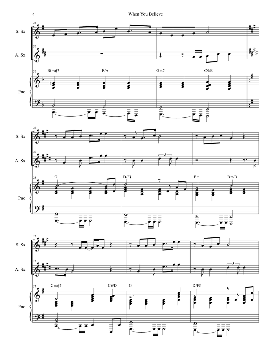 When You Believe (From The Prince Of Egypt) When You Believe (From The Prince Of Egypt) Soprano Saxophone scores gallery preview page 4