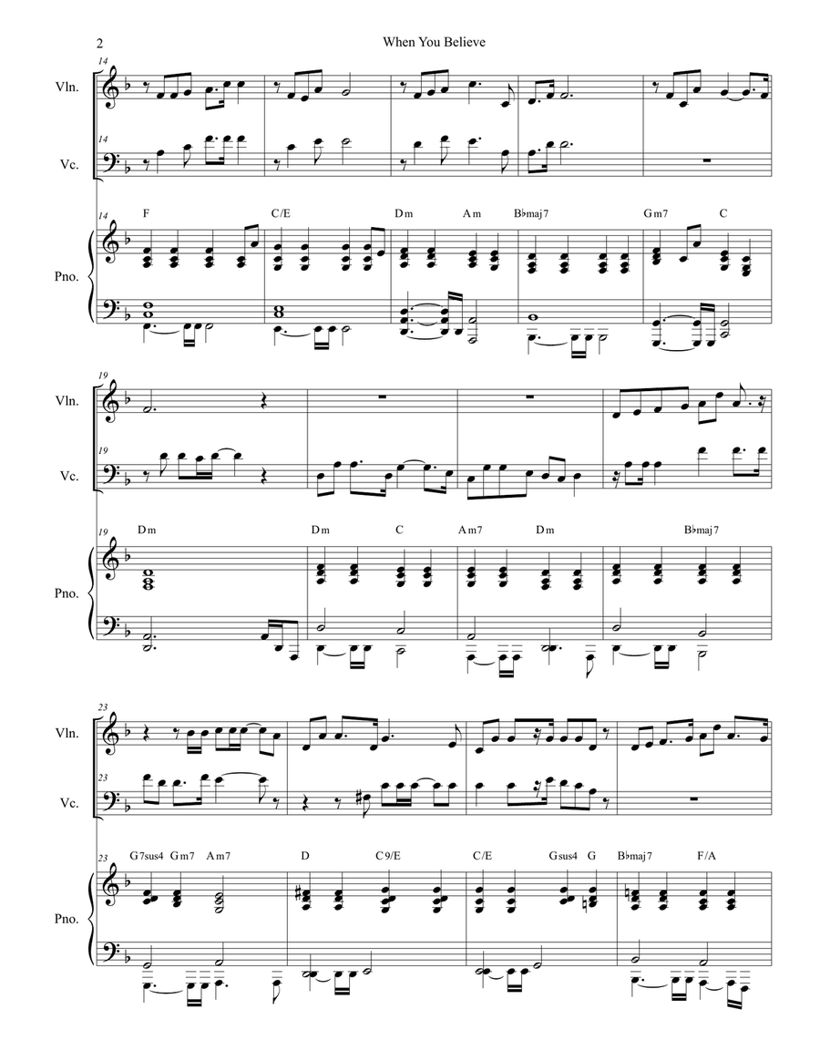 When You Believe (From The Prince Of Egypt) Piano Trio scores gallery preview page 2