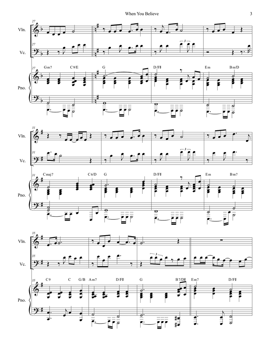 When You Believe (From The Prince Of Egypt) Piano Trio scores gallery preview page 3