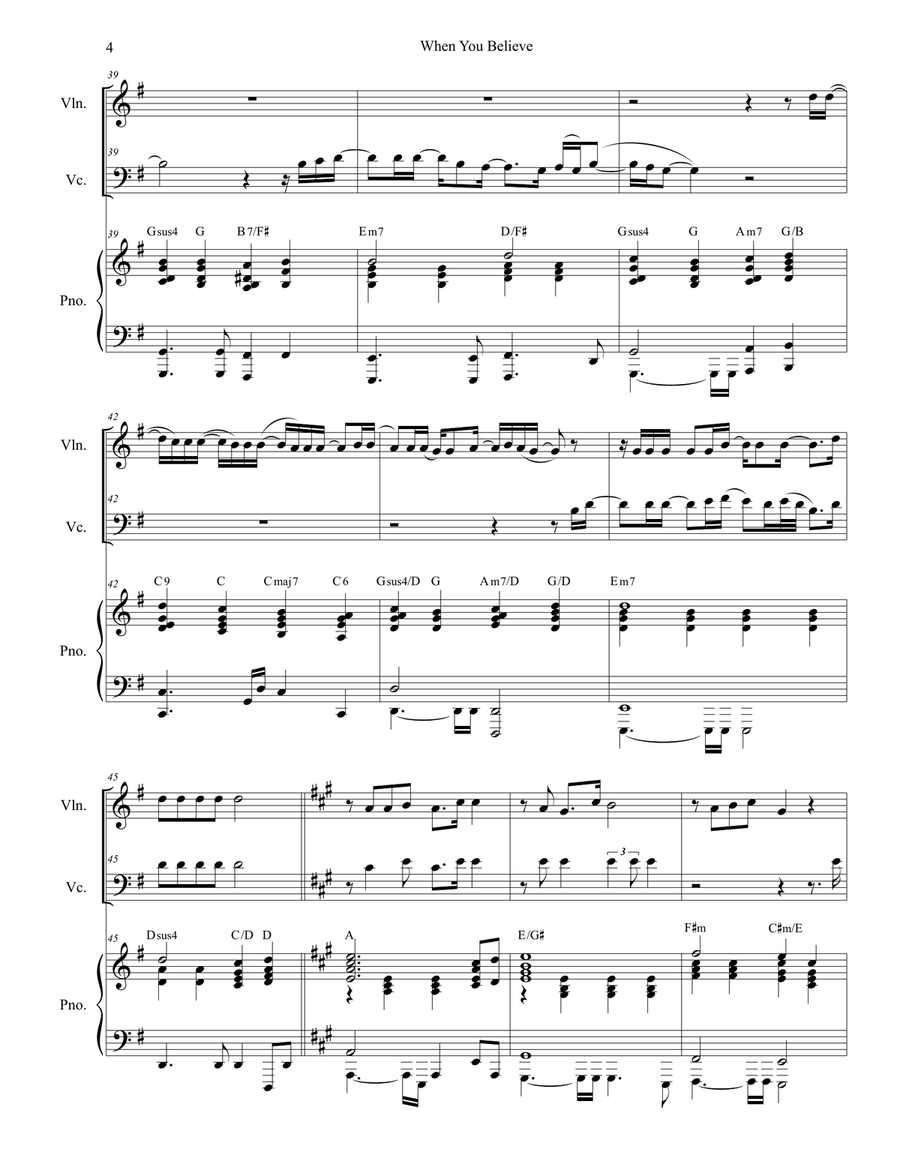 When You Believe (From The Prince Of Egypt) Piano Trio scores gallery preview page 4