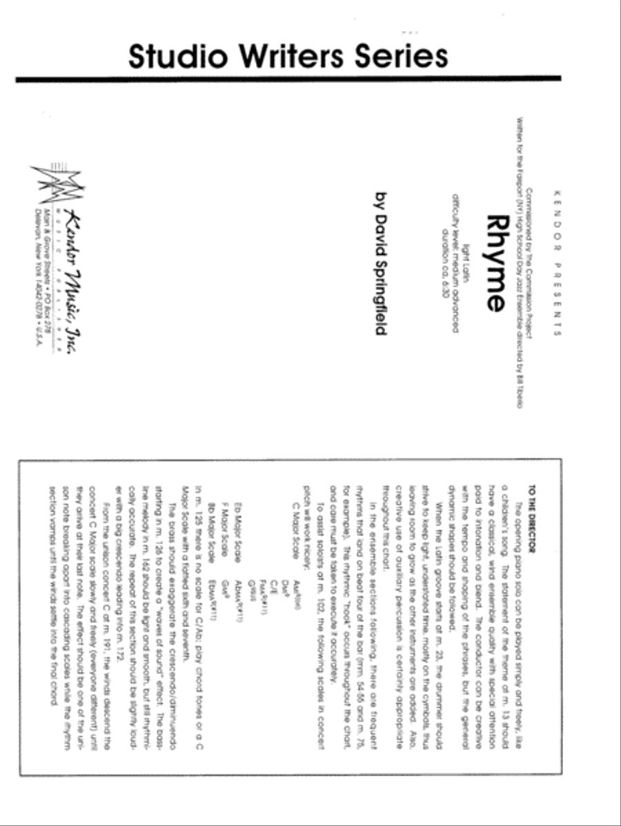 Rhyme - Full Score Rhyme - Full Score Score scores gallery preview page 1