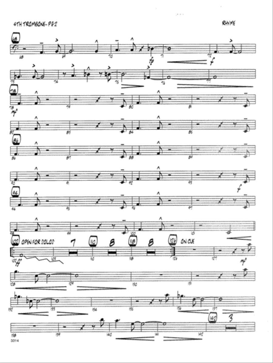 Rhyme - 4th Trombone Trombone scores gallery preview page 2