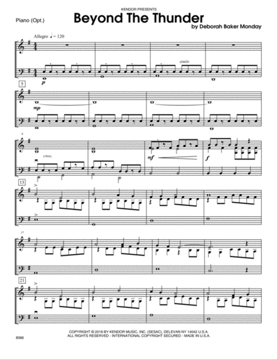 Beyond The Thunder - Piano Accompaniment Piano Accompaniment scores gallery preview page 1