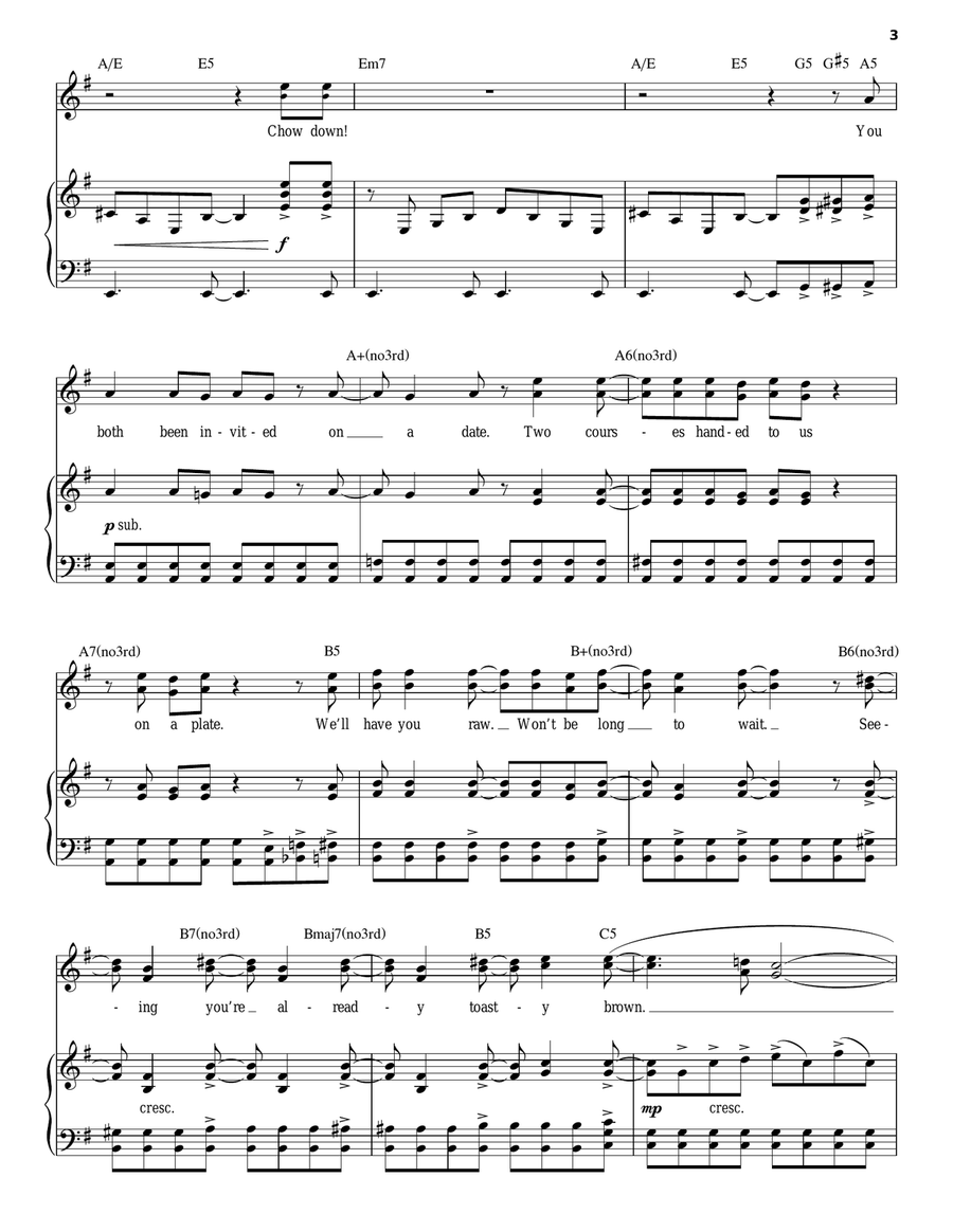 Chow Down (from The Lion King: Broadway Musical) Piano, Vocal, Guitar scores gallery preview page 3