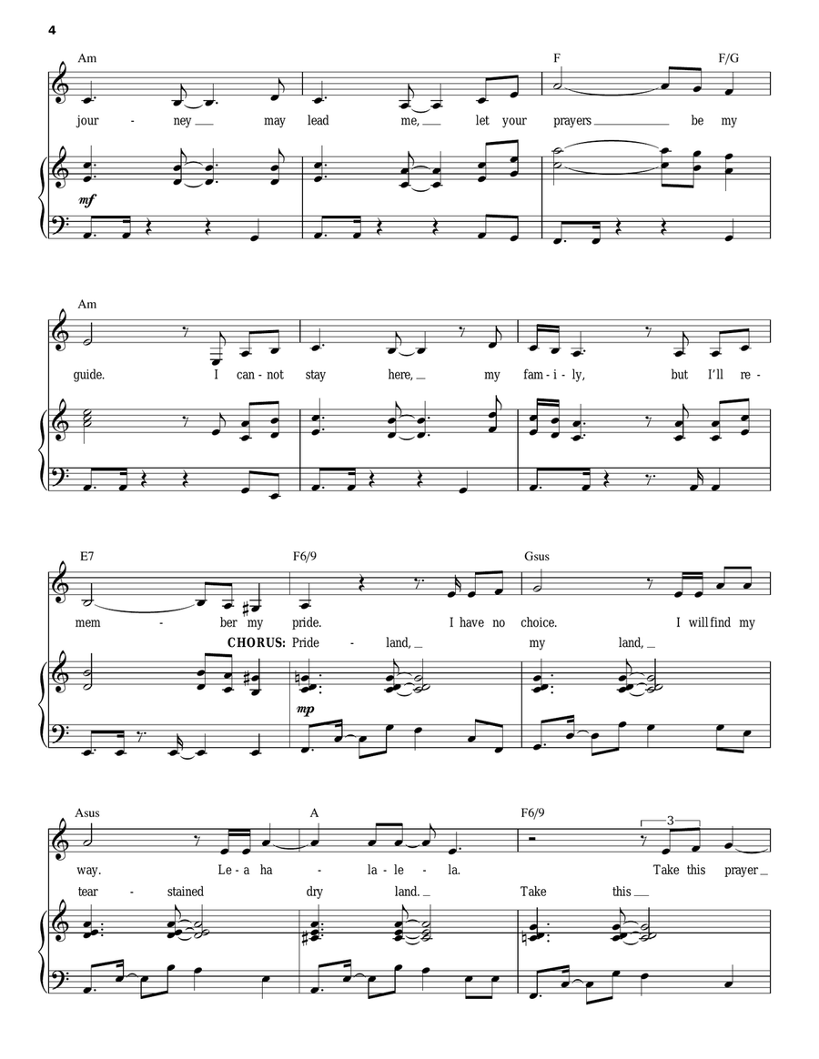 Shadowland (from The Lion King: Broadway Musical) Piano, Vocal, Guitar scores gallery preview page 4