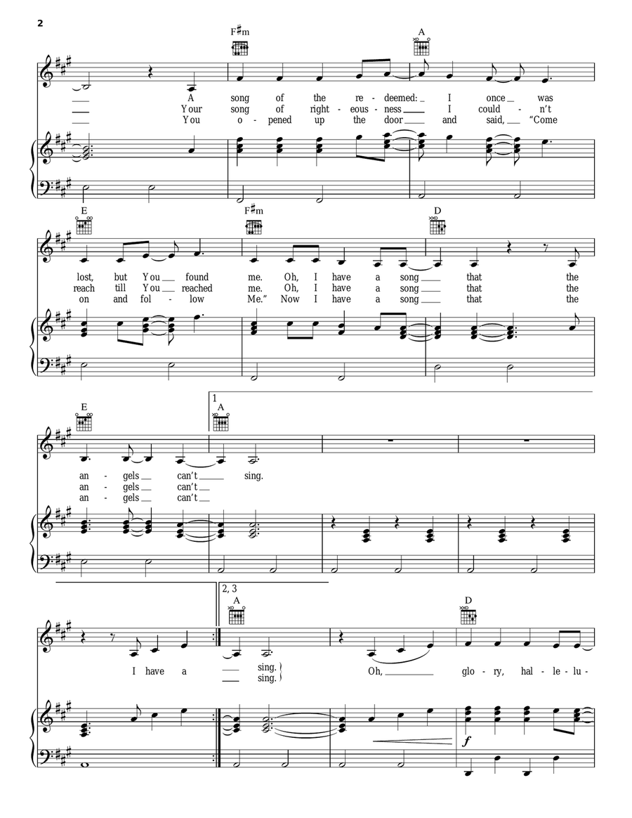 Song That The Angels Can't Sing Piano, Vocal, Guitar scores gallery preview page 2