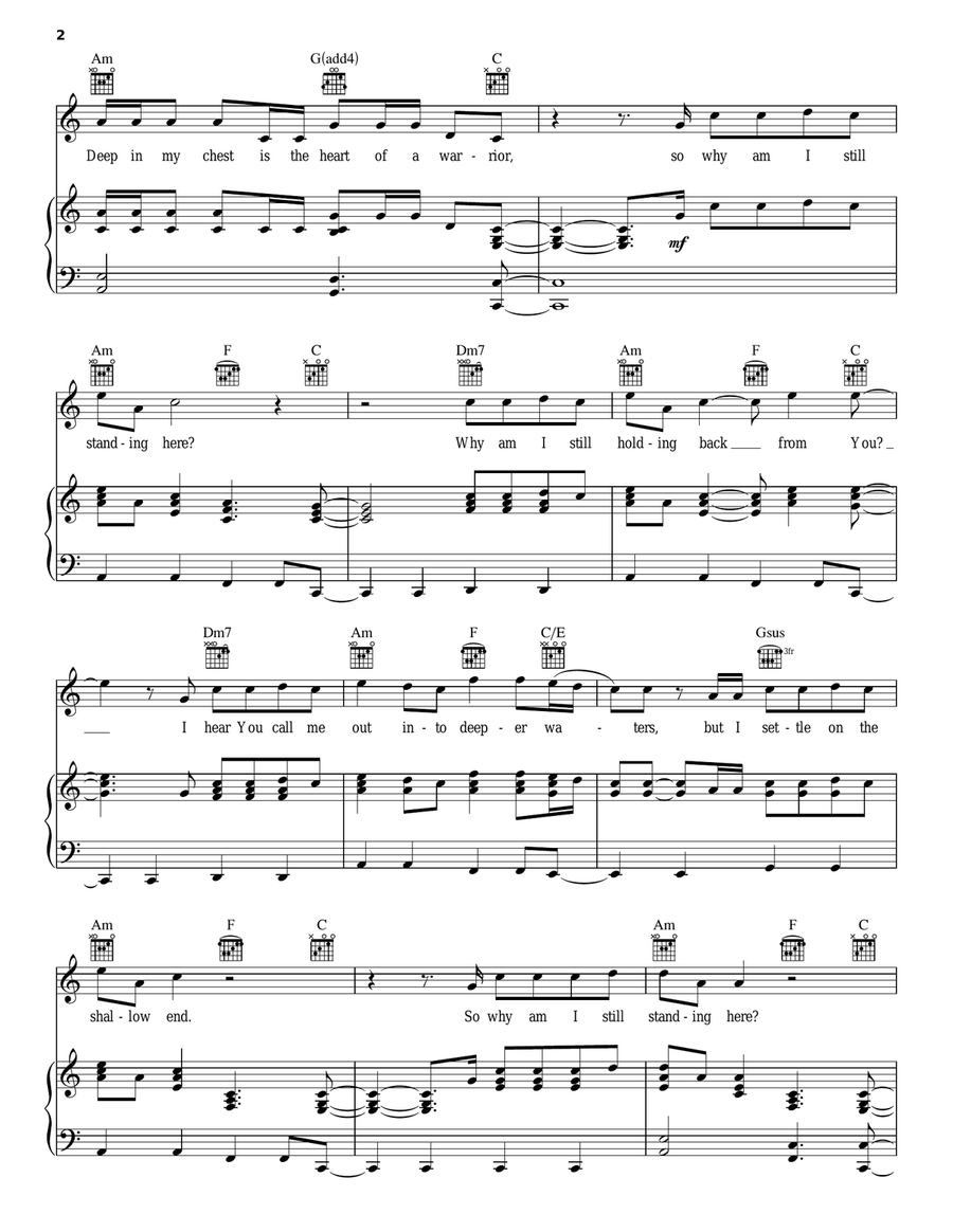 What If I Gave Everything Piano, Vocal, Guitar scores gallery preview page 2