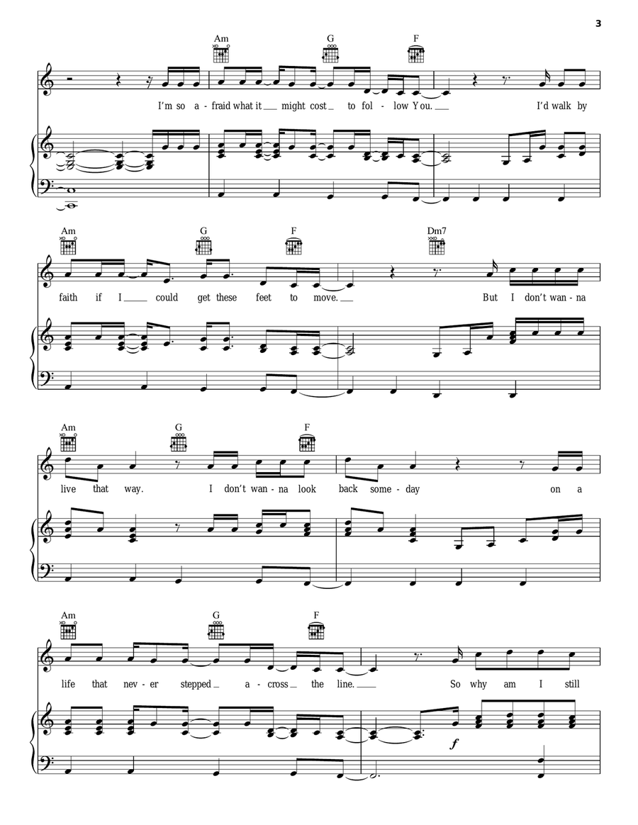 What If I Gave Everything Piano, Vocal, Guitar scores gallery preview page 3