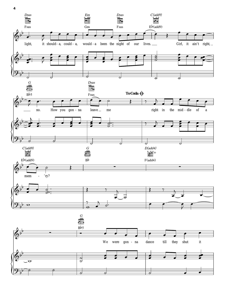 Middle Of A Memory Piano, Vocal, Guitar scores gallery preview page 4