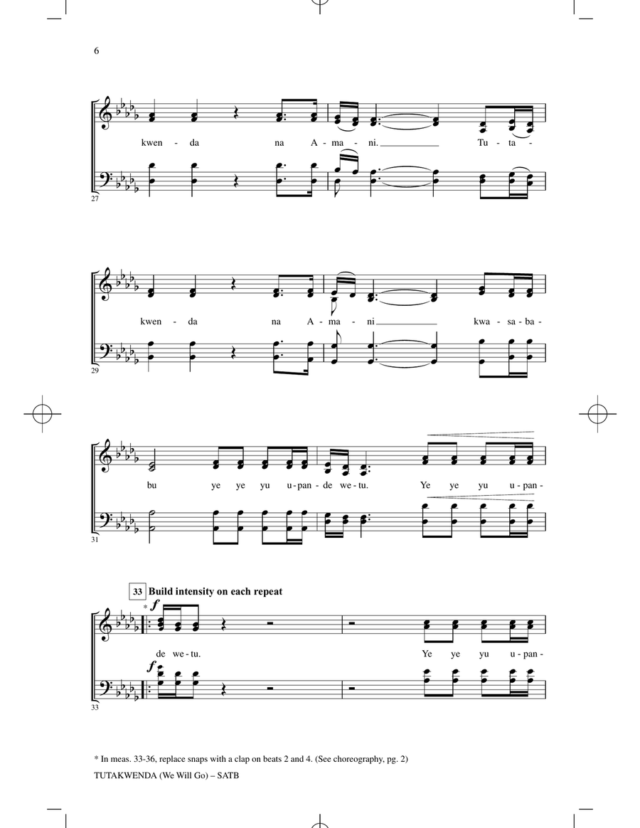 Tutakwenda (We Will Go) Tutakwenda (We Will Go) 4-Part scores gallery preview page 4