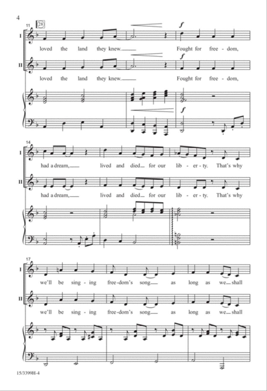 Singing Freedom's Song Singing Freedom's Song 2-Part scores gallery preview page 3