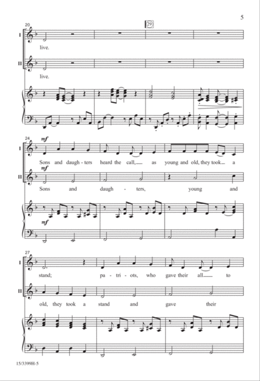 Singing Freedom's Song Singing Freedom's Song 2-Part scores gallery preview page 4