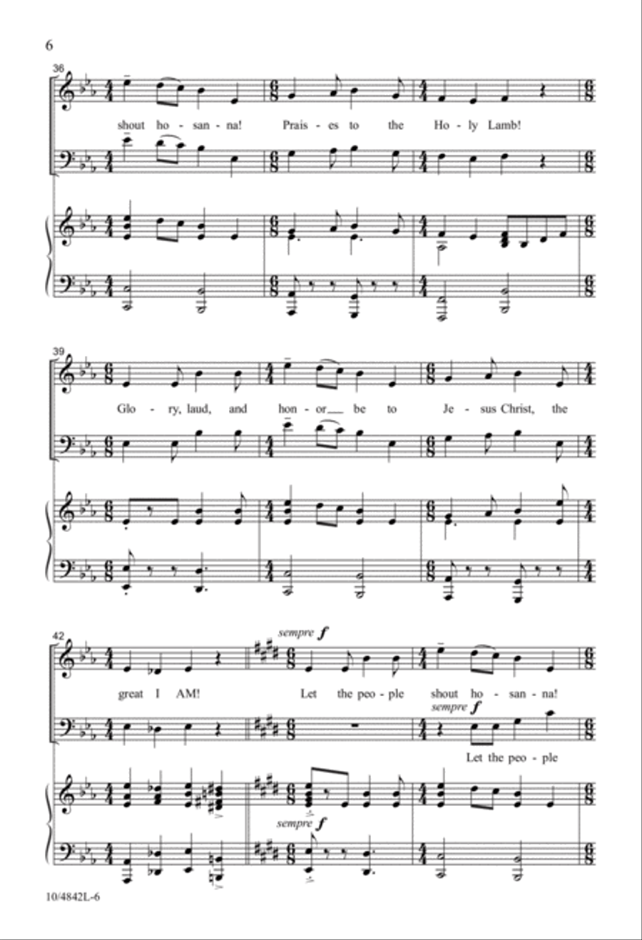 Let the People Shout Hosanna! 4-Part scores gallery preview page 6
