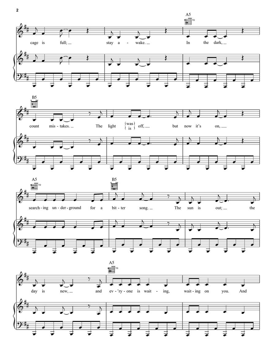 You've Got Time (Theme from Orange Is The New Black) Piano, Vocal, Guitar scores gallery preview page 2