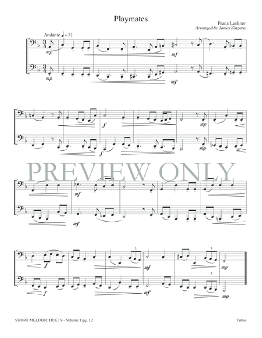 Just for Two -- Short Melodic Duets, Volume 1 Small Ensemble scores gallery preview page 14
