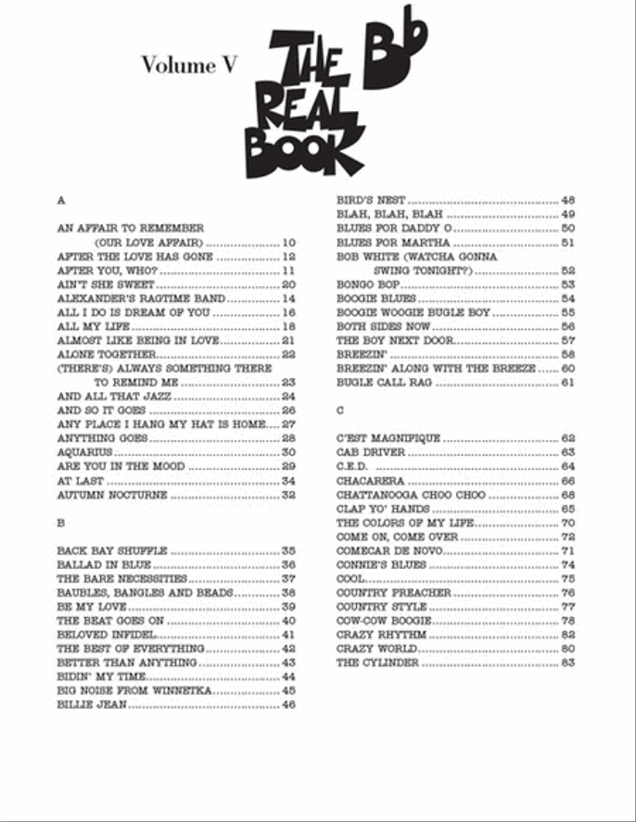 The Real Book – Volume V The Real Book – Volume V Saxophone scores gallery preview page 2