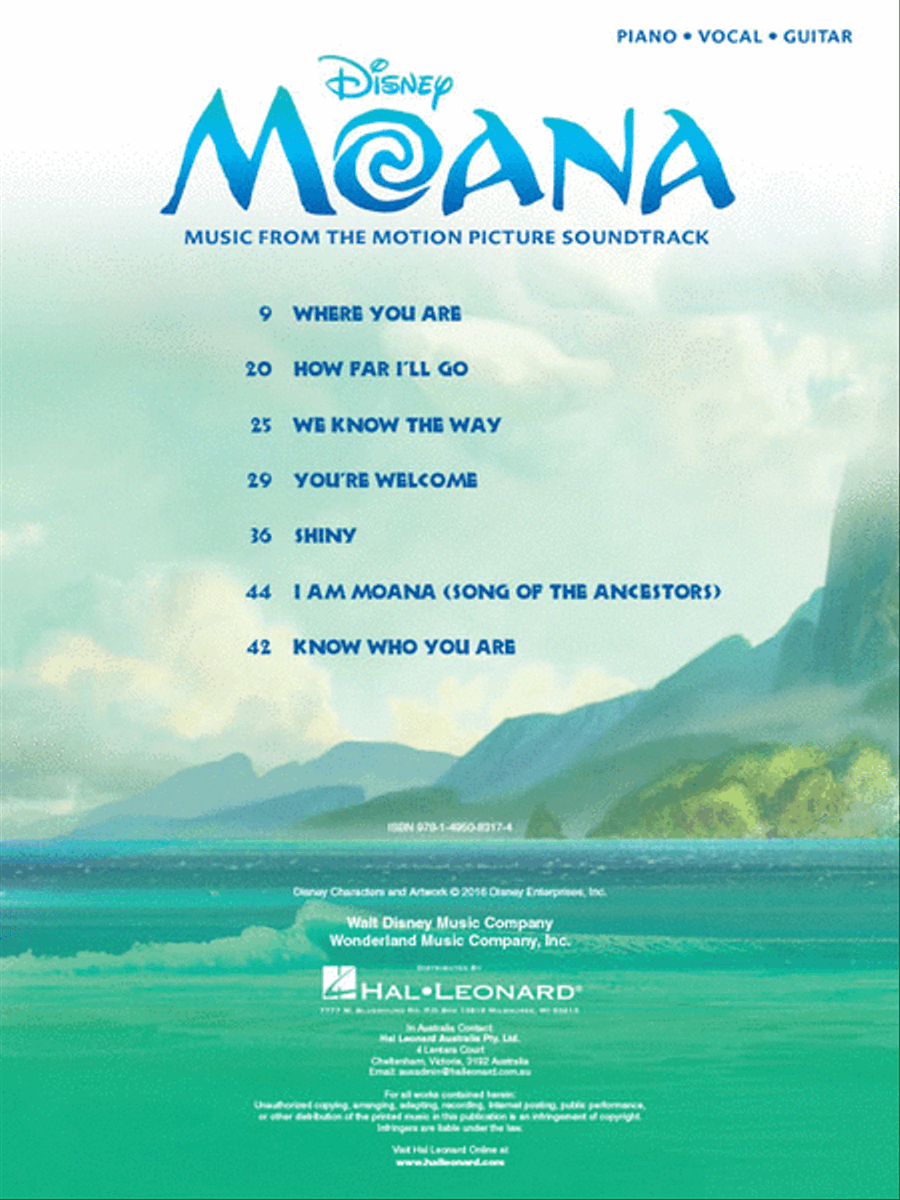 Moana - Piano/Vocal/Guitar Piano, Vocal, Guitar scores gallery preview page 2