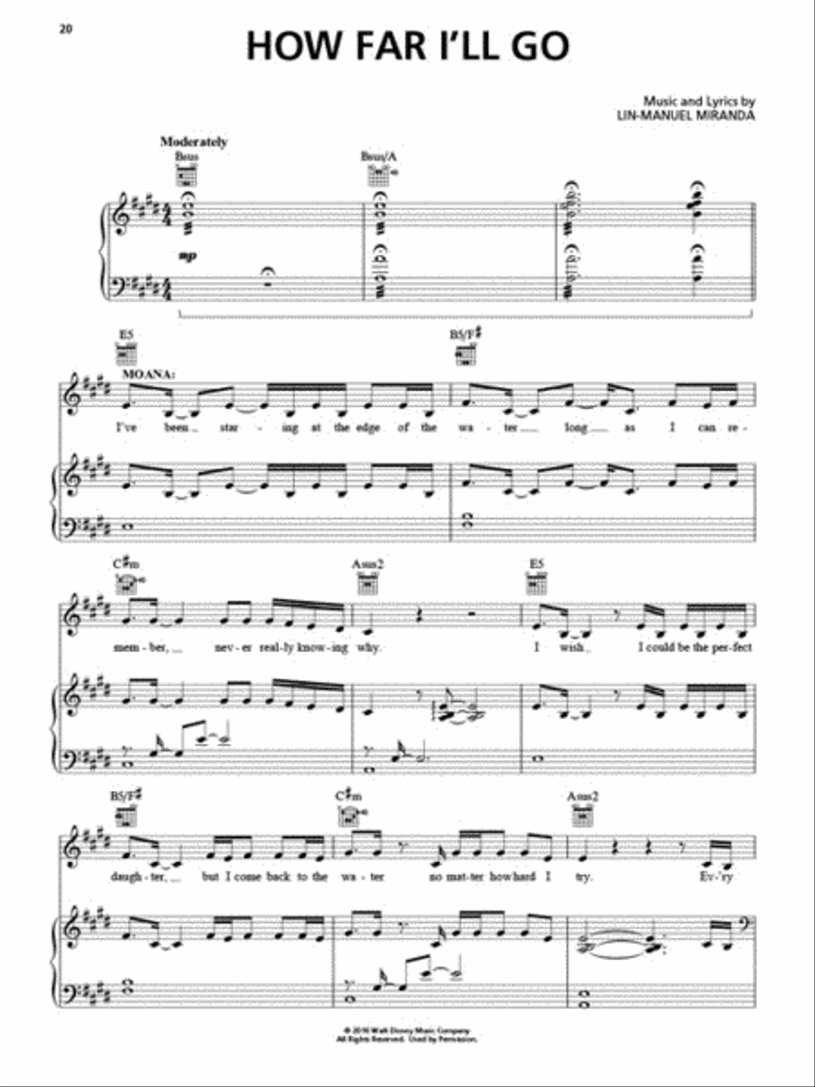 Moana - Piano/Vocal/Guitar Piano, Vocal, Guitar scores gallery preview page 5