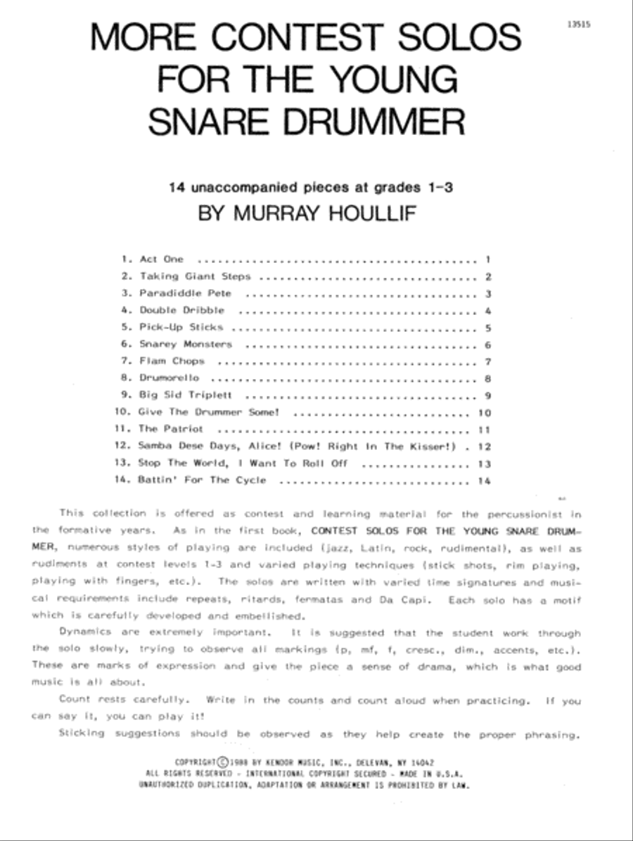More Contest Solos For The Young Snare Drummer Snare Drum scores gallery preview page 1