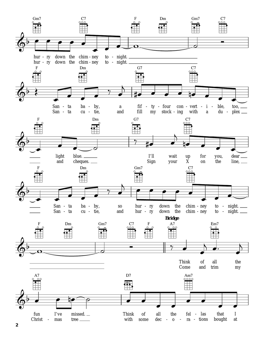 Santa Baby Santa Baby Ukulele scores gallery preview page 2