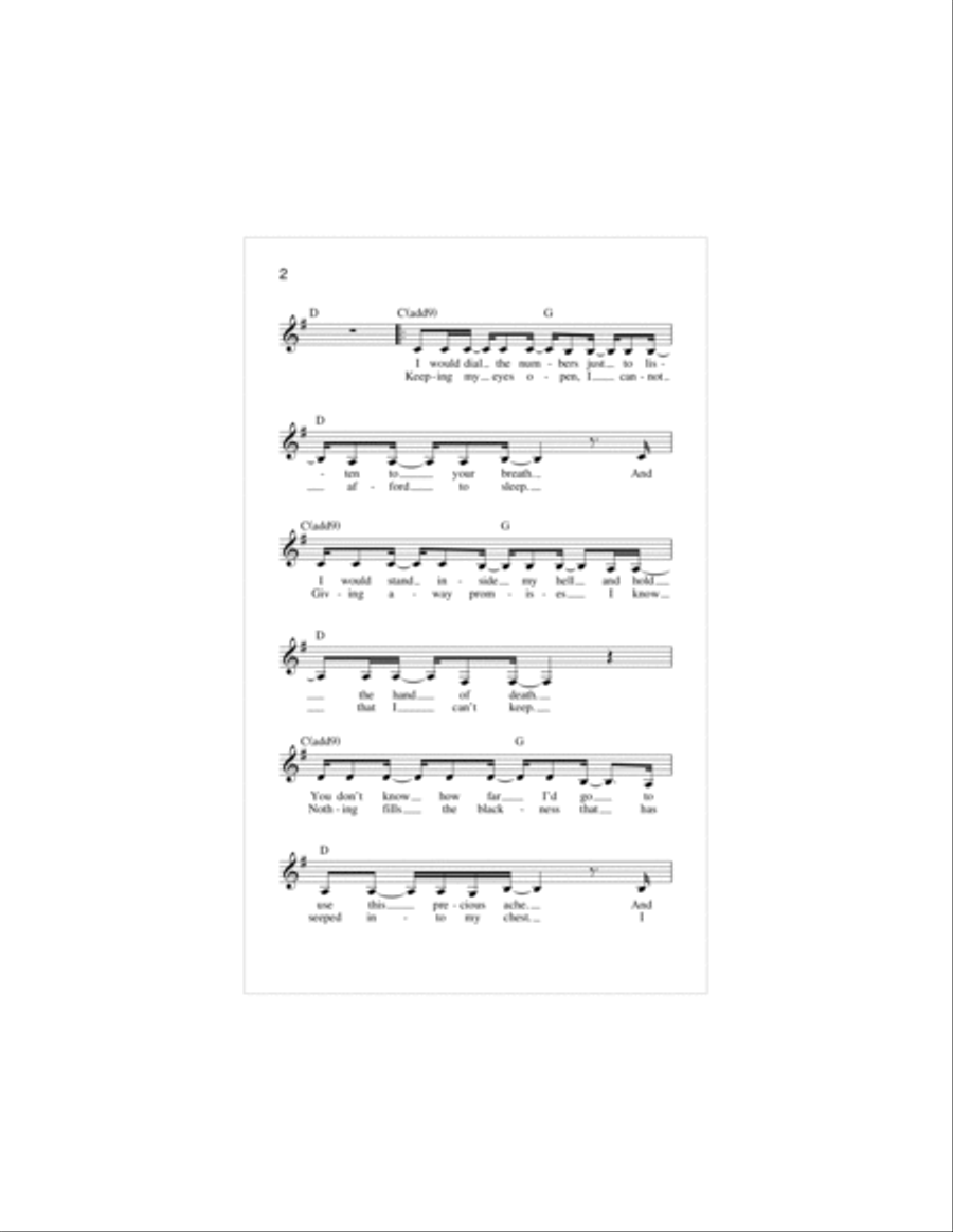 Come To My Window Piano scores gallery preview page 2