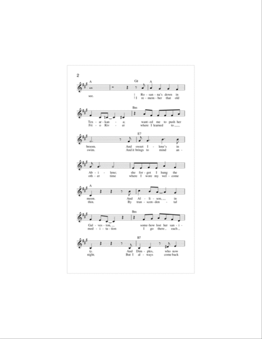 All My Ex's Live In Texas Piano scores gallery preview page 2