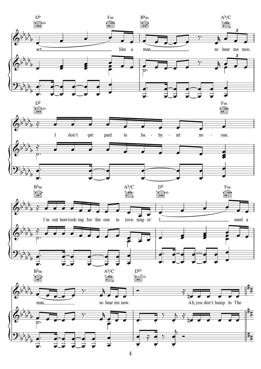 You Gotta Not You Gotta Not Piano, Vocal scores gallery preview page 4