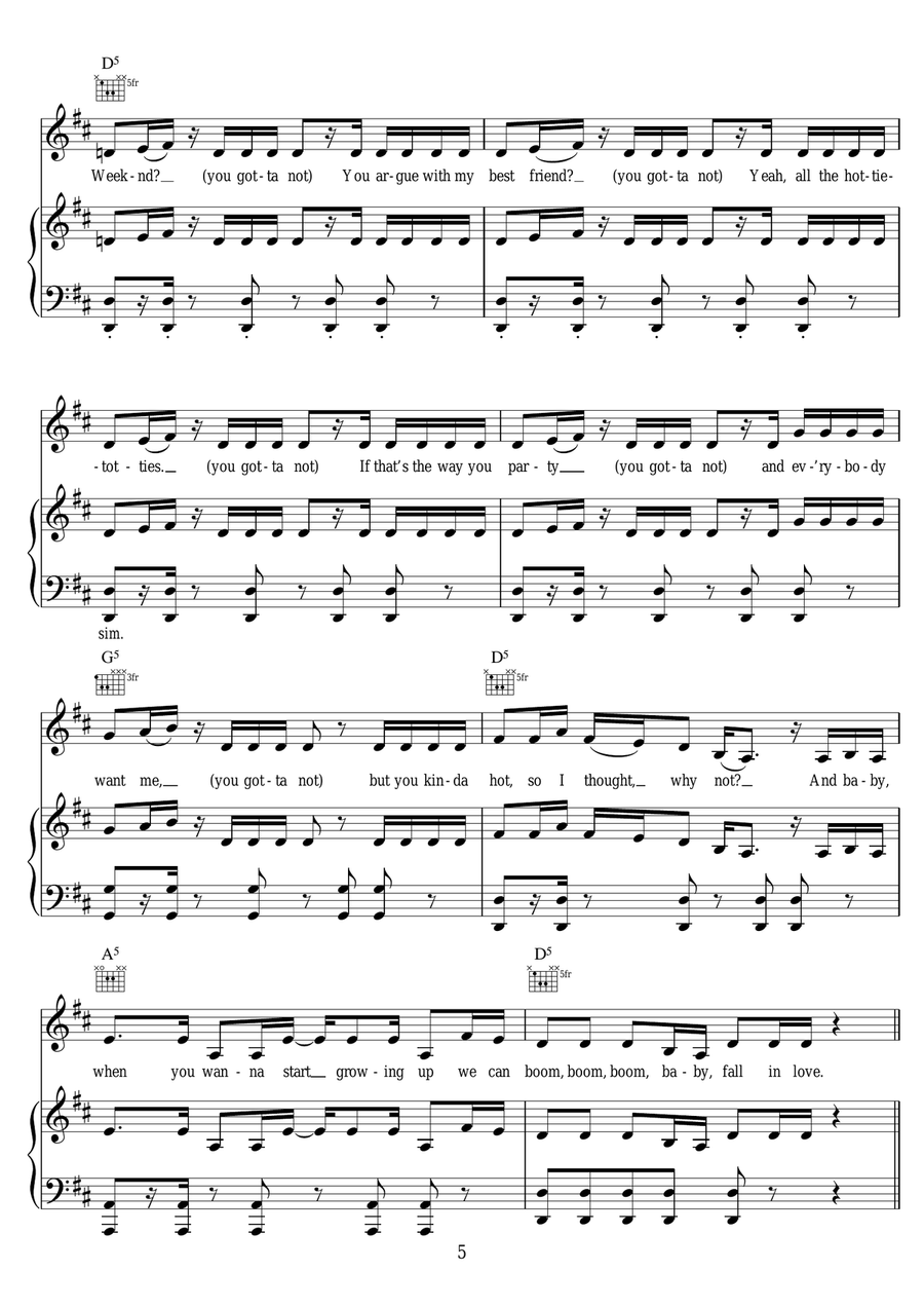 You Gotta Not You Gotta Not Piano, Vocal scores gallery preview page 5