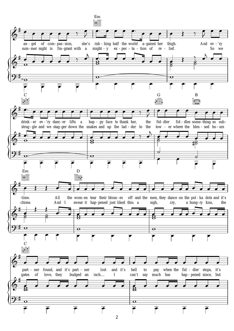 Closing Time Closing Time Piano, Vocal scores gallery preview page 2