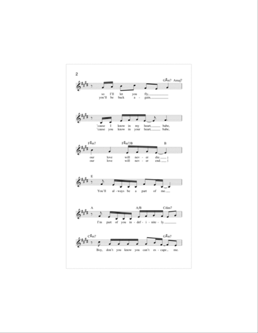 Always Be My Baby Piano scores gallery preview page 2