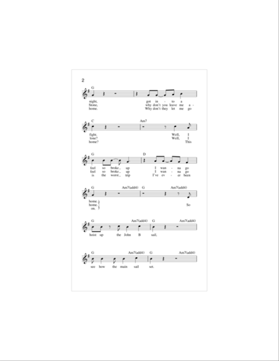 Sloop John B Piano scores gallery preview page 2