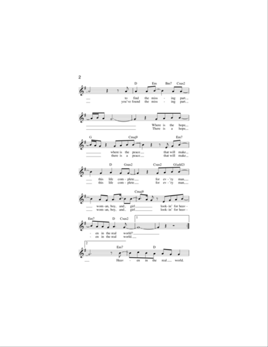 Heaven In The Real World Piano scores gallery preview page 2