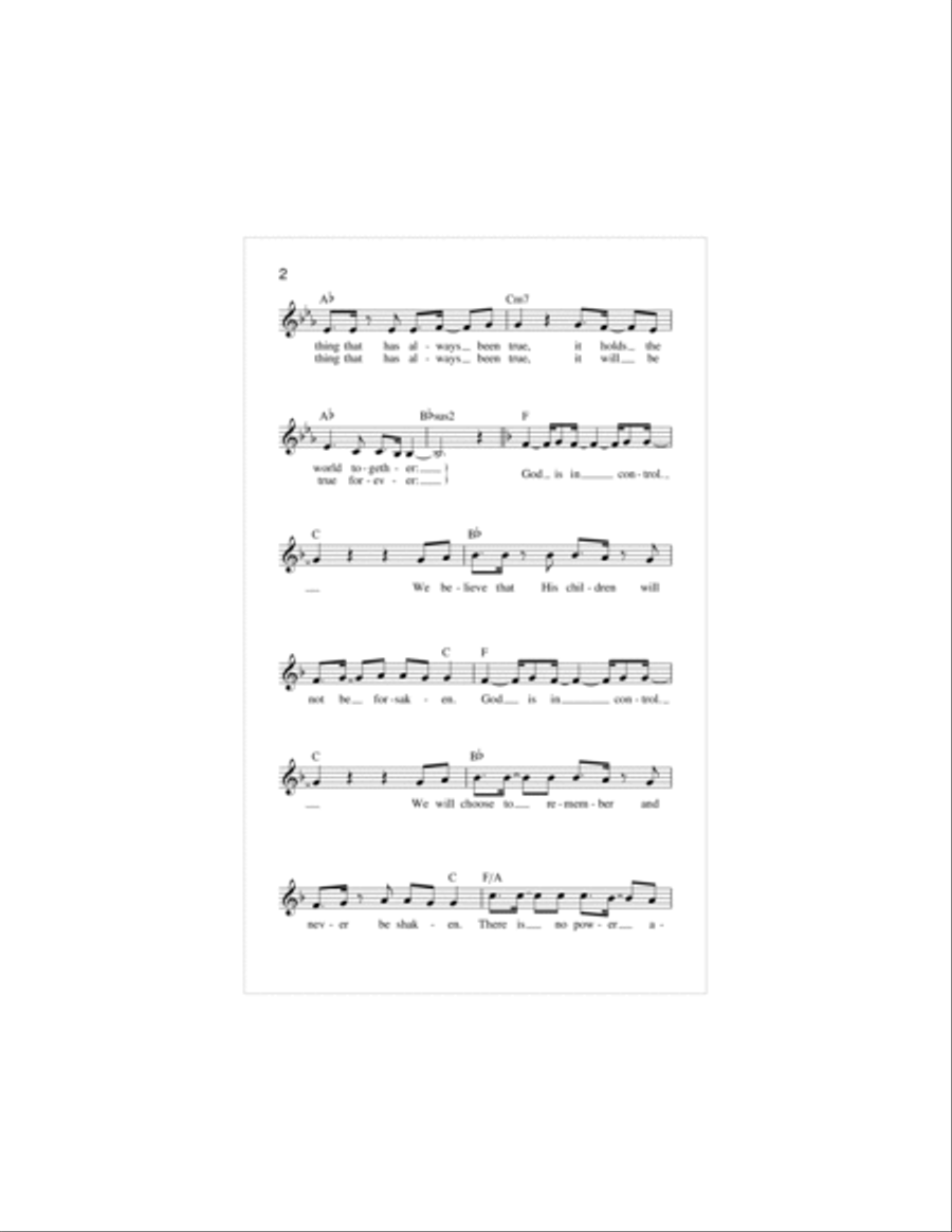 God Is In Control Piano scores gallery preview page 2