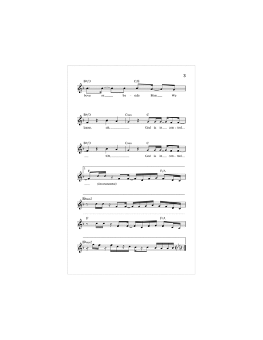 God Is In Control Piano scores gallery preview page 3