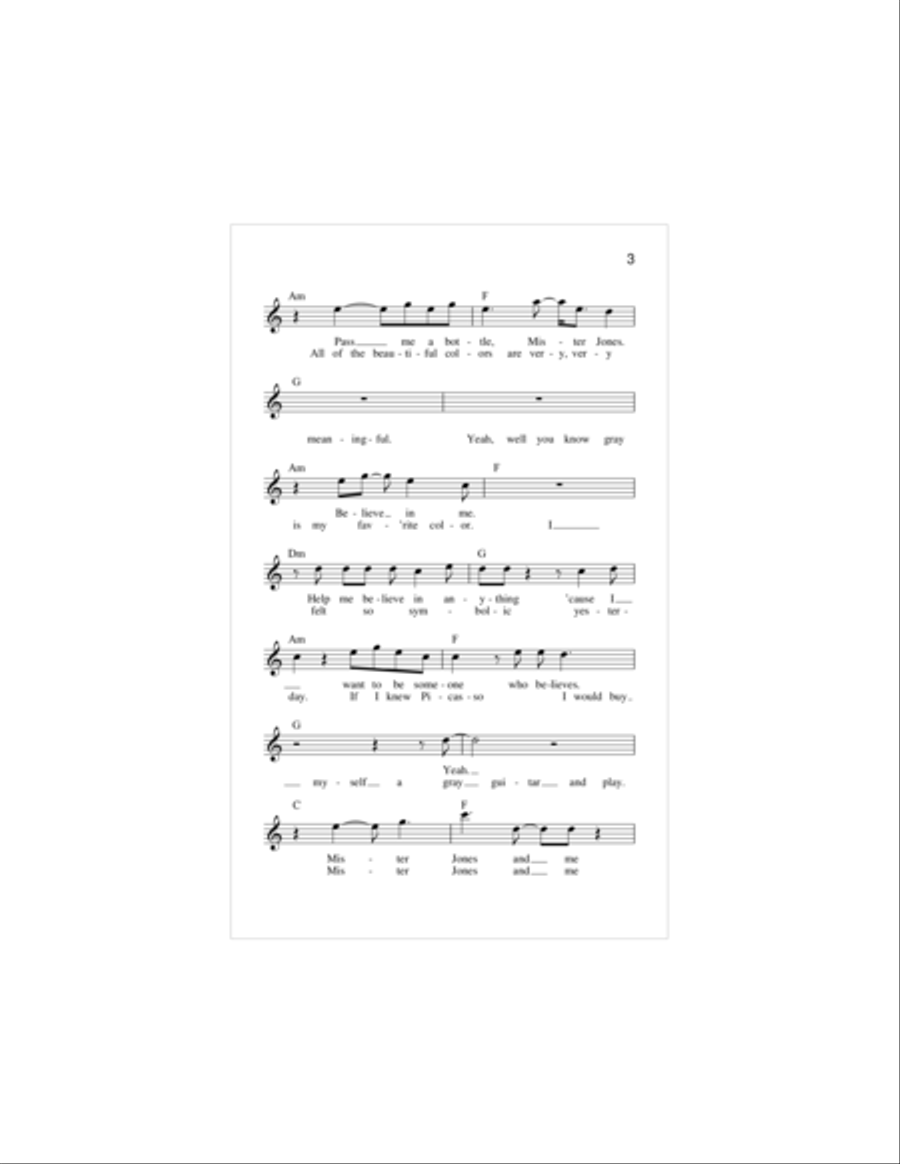 Mr. Jones Piano scores gallery preview page 3