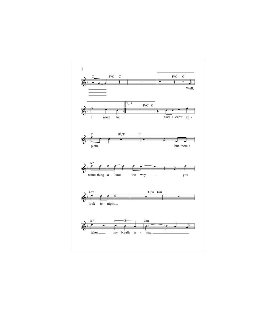 Something About The Way You Look Tonight Acoustic Guitar scores gallery preview page 2