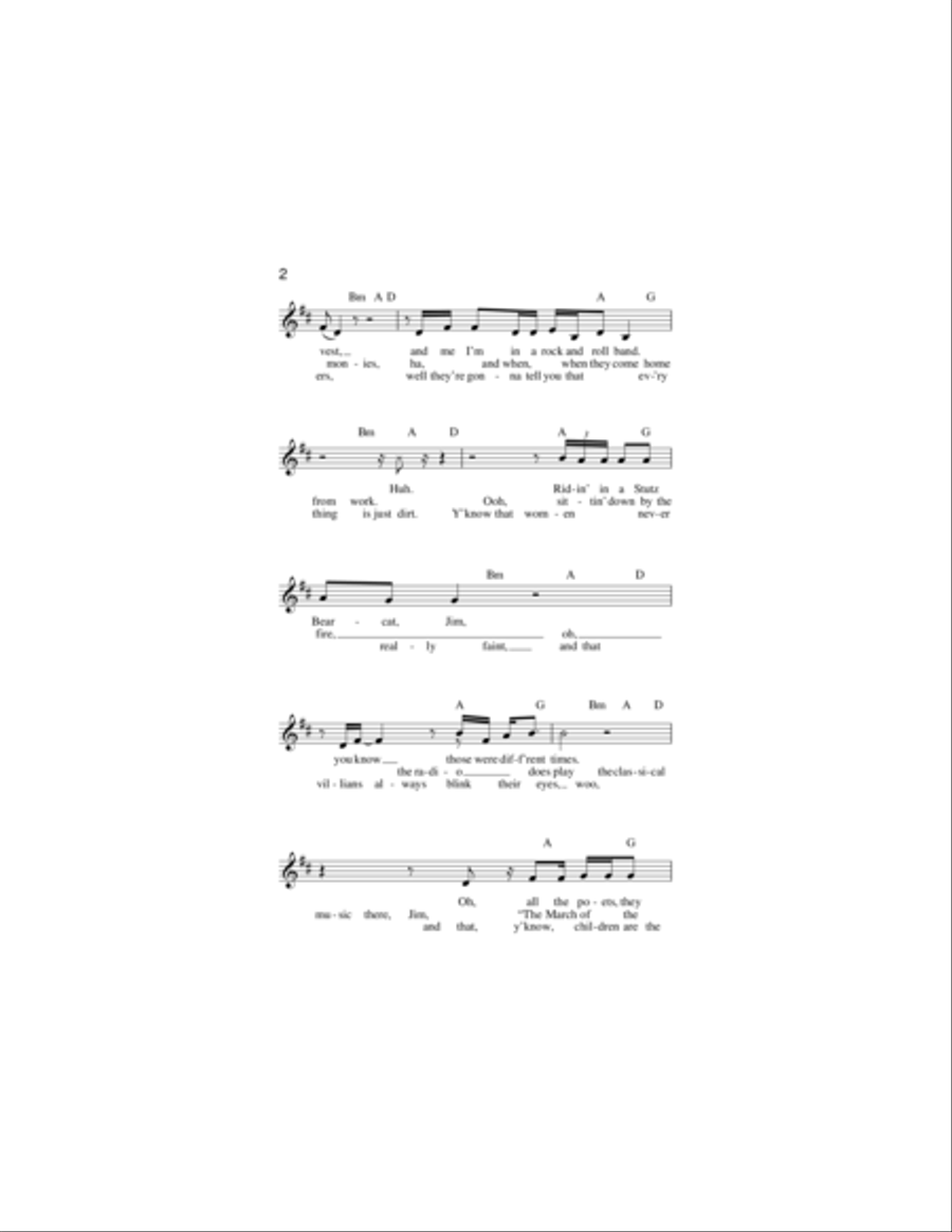 Sweet Jane (Intro) Piano scores gallery preview page 2