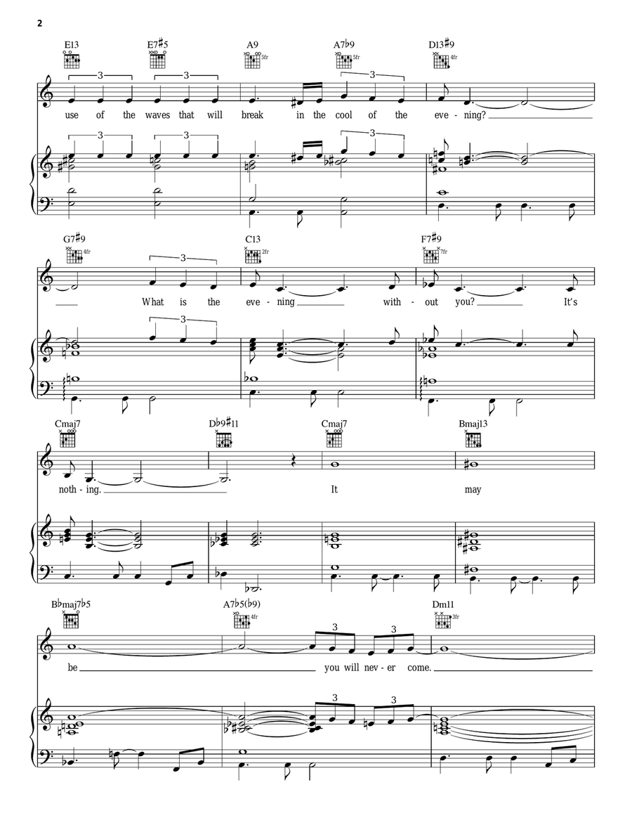 If You Never Come To Me (Inutil Paisagem) Piano, Vocal, Guitar scores gallery preview page 2