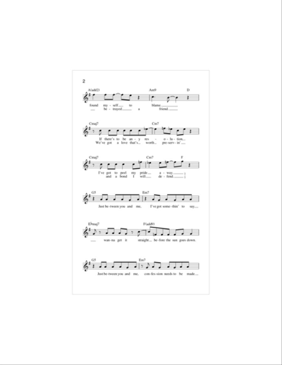 Between You And Me Piano scores gallery preview page 2