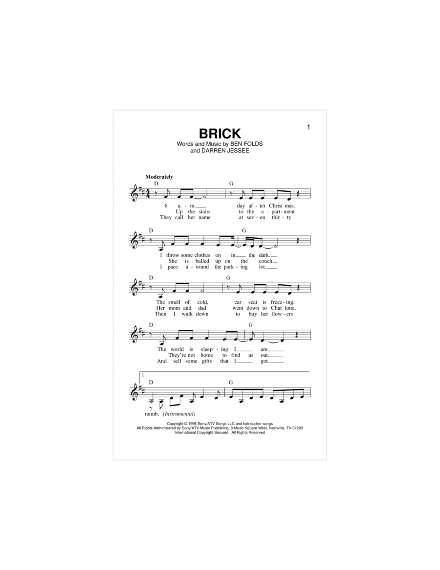 Brick Piano scores gallery preview page 1