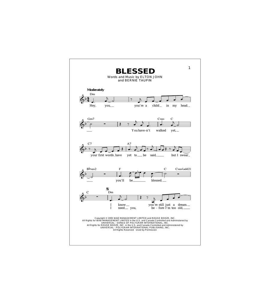 Blessed Acoustic Guitar scores gallery preview page 1