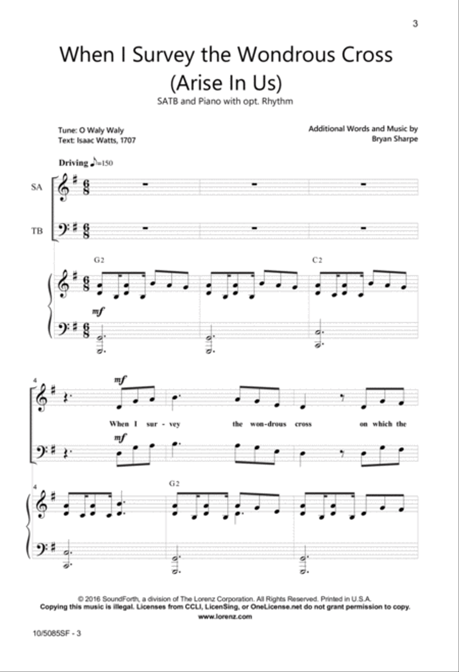 When I Survey the Wondrous Cross 4-Part scores gallery preview page 2